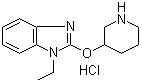 structure of CAS# 1185310-89-7, 1-乙基-2-(3-哌啶基氧基)-1H-苯并咪唑盐酸盐