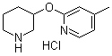 CAS 登录号：1185310-94-4, 4-甲基-2-(3-哌啶基氧基)吡啶盐酸盐