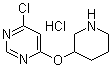 CAS 登录号：1185311-81-2, 4-氯-6-(3-哌啶基氧基)嘧啶盐酸盐