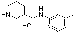 structure of CAS# 1185313-60-3, 4-甲基-N-(3-哌啶基甲基)-2-吡啶胺盐酸盐