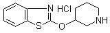 structure of CAS# 1185314-80-0, 2-(3-哌啶基氧基)苯并噻唑盐酸盐