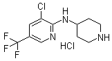 structure of CAS# 1185315-66-5, 3-氯-N-4-哌啶基-5-(三氟甲基)-2-吡啶胺盐酸盐
