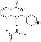 structure of CAS# 1185317-13-8, 2-[(4-Piperidinylmethyl)amino]-3-pyridinecarboxylic acid methyl ester 2,2,2-trifluoroacetate
