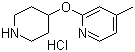 structure of CAS# 1185318-98-2, 4-Methyl-2-(4-piperidinyloxy)pyridine hydrochloride