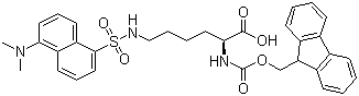 structure of CAS# 118584-90-0, N-Fmoc-N'-dansyl-L-lysine