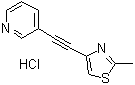 structure of CAS# 1186195-60-7, 3-[2-(2-Methyl-4-thiazolyl)ethynyl]pyridine hydrochloride (1:1)