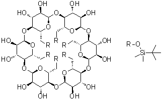 structure of CAS# 118646-79-0, Hexakis(6-dimethyl-tert-butylsilyl)-alpha-cyclodextrin