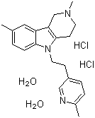 2,3,4,5-四氢-2,8-二甲基-5-[2-(6-甲基-3-吡啶基)乙基]-1H-吡啶并[4,3-b]吲哚二盐酸盐二水合物分子结构 (CAS 1186653-04-2)