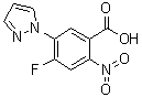 structure of CAS# 1186663-21-7, 4-Fluoro-2-nitro-5-(1H-pyrazol-1-yl)benzoic acid