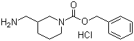 structure of CAS# 1186663-23-9, 3-(Aminomethyl)-1-piperidinecarboxylic acid phenylmethyl ester hydrochloride (1:1)