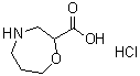 structure of CAS# 1186663-62-6, Hexahydro-1,4-oxazepine-2-carboxylic acid hydrochloride