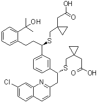 CAS 登录号：1187586-61-3, 1-[[[(1R)-1-[3-[(1R)-1-[[[1-(羧甲基)环丙基]甲基]硫基]-2-(7-氯-2-喹啉基)乙基]苯基]-3-[2-(1-羟基-1-甲基乙基)苯基]丙基]硫基]甲基]环丙烷乙酸
