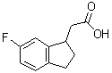 structure of CAS# 1188044-87-2, 6-Fluoro-2,3-dihydro-1H-indene-1-acetic acid