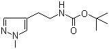 structure of CAS# 1188264-99-4, tert-Butyl 2-(1-methyl-1H-pyrazol-4-yl)ethylcarbamate