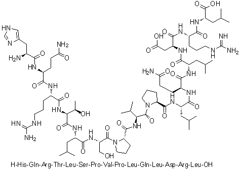 CAS 登录号：1188512-65-3, L-组氨酰-L-谷氨酰胺酰-L-精氨酰-L-苏氨酰-L-亮氨酰-L-丝氨酰-L-脯氨酰-L-缬氨酰-L-脯氨酰-L-亮氨酰-L-谷氨酰胺酰-L-亮氨酰-L-alpha-天冬氨酰-L-精氨酰-L-亮氨酸