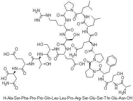 CAS # 1188512-71-1, L-Alanyl-L-seryl-L-phenylalanyl-L-prolyl-L-prolyl-L-glutaminyl-L-leucyl-L-leucyl-L-prolyl-L-arginyl-L-seryl-L-alpha-glutamyl-L-seryl-L-threonyl-L-alpha-glutamyl-L-asparagine