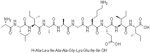 CAS # 1188512-72-2, L-Alanyl-L-leucyl-L-isoleucyl-L-alanyl-L-alanylglycyl-L-lysyl-L-alpha-glutamyl-L-isoleucyl-L-isoleucine