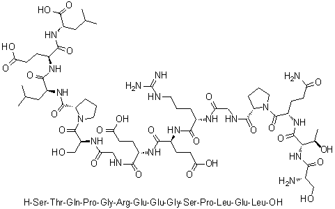 CAS 登录号：1188512-82-4, L-丝氨酰-L-苏氨酰-L-谷氨酰胺酰-L-脯氨酰甘氨酰-L-精氨酰-L-alpha-谷氨酰-L-alpha-谷氨酰甘氨酰-L-丝氨酰-L-脯氨酰-L-亮氨酰-L-alpha-谷氨酰-L-亮氨酸