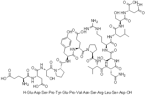 CAS # 1188512-96-0, L-alpha-Glutamyl-L-alpha-aspartyl-L-seryl-L-prolyl-L-tyrosyl-L-alpha-glutamyl-L-prolyl-L-valyl-L-asparaginyl-L-seryl-L-arginyl-L-leucyl-L-seryl-L-aspartic acid