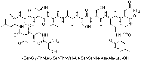CAS # 1188513-03-2, L-Serylglycyl-L-threonyl-L-leucyl-L-seryl-L-threonyl-L-valyl-L-alanyl-L-seryl-L-seryl-L-isoleucyl-L-asparaginyl-L-alanyl-L-leucine