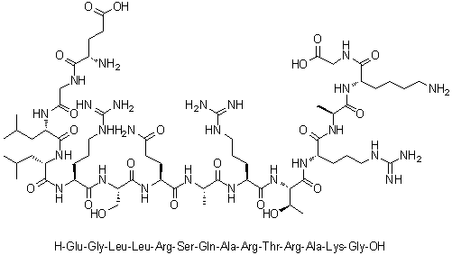 L-alpha-Glutamylglycyl-L-leucyl-L-leucyl-L-arginyl-L-seryl-L-glutaminyl-L-alanyl-L-arginyl-L-threonyl-L-arginyl-L-alanyl-L-lysyl-glycine molecular structure (CAS 1188513-04-3)