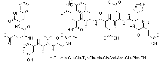 CAS # 1188513-18-9, L-alpha-Glutamyl-L-histidyl-L-alpha-glutamyl-L-alpha-glutamyl-L-tyrosyl-L-glutaminyl-L-alanylglycyl-L-valyl-L-alpha-aspartyl-L-alpha-glutamyl-L-phenylalanine