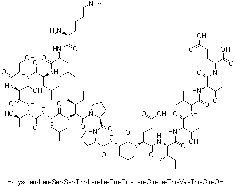 CAS # 1188513-38-3, L-Lysyl-L-leucyl-L-leucyl-L-seryl-L-seryl-L-threonyl-L-leucyl-L-isoleucyl-L-prolyl-L-prolyl-L-leucyl-L-alpha-glutamyl-L-isoleucyl-L-threonyl-L-valyl-L-threonyl-L-glutamic acid