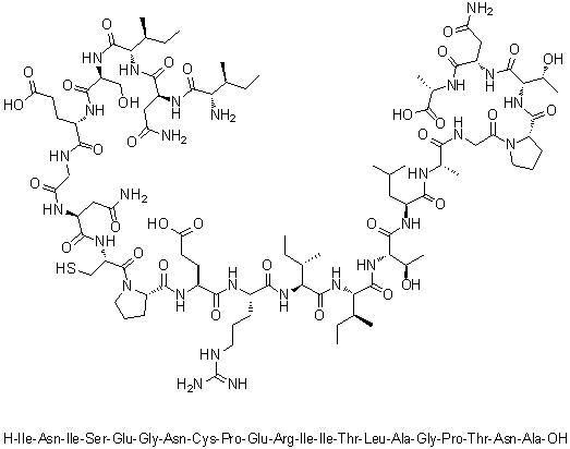 CAS # 1188513-44-1, L-Isoleucyl-L-asparaginyl-L-isoleucyl-L-seryl-L-alpha-glutamylglycyl-L-asparaginyl-L-cysteinyl-L-prolyl-L-alpha-glutamyl-L-arginyl-L-isoleucyl-L-isoleucyl-L-threonyl-L-leucyl-L-alanylglycyl-L-prolyl-L-threonyl-L-asparaginyl-L-alanine