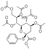 CAS # 118977-26-7, N-Acetyl-2-S-phenyl-2-thio-alpha-neuraminic acid methyl ester 4,7,8,9-tetraacetate