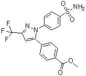 CAS # 1189893-75-1, 4-[1-[4-(Aminosulfonyl)phenyl]-3-(trifluoromethyl)-1H-pyrazol-5-yl]benzoic acid methyl ester