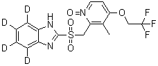 CAS # 1190009-70-1, Lansoprazole-d<sub>4</sub> Sulfone N-Oxide, 4,5,6,7-Tetradeuterio-2-[[3-methyl-1-oxido-4-(2,2,2-trifluoroethoxy)pyridin-1-ium-2-yl]methylsulfonyl]-1H-benzimidazole