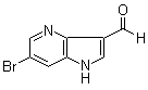 structure of CAS# 1190312-27-6, 6-Bromo-1H-pyrrolo[3,2-b]pyridine-3-carboxaldehyde