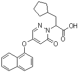 CAS # 1191454-12-2, alpha-(Cyclopentylmethyl)-4-(1-naphthalenyloxy)-6-oxo-1(6H)-pyridazineacetic acid