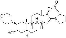 (2b,3a,5a,16b,17b)-17-Acetoxy-3-hydroxy-2-(4-morpholinyl)-16-(1-pyrrolidinyl)androstane molecular structure (CAS 119302-24-8)