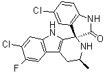 structure of CAS# 1193314-23-6, (1'R,3'S)-5,7'-Dichloro-6'-fluoro-2',3',4',9'-tetrahydro-3'-methylspiro[3H-indole-3,1'-[1H]pyrido[3,4-b]indol]-2(1H)-one