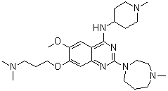 structure of CAS# 1197196-48-7, 7-[3-(Dimethylamino)propoxy]-2-(hexahydro-4-methyl-1H-1,4-diazepin-1-yl)-6-methoxy-N-(1-methyl-4-piperidinyl)-4-quinazolinamine