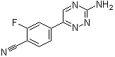 structure of CAS# 1197377-47-1, 4-(3-Amino-1,2,4-triazin-6-yl)-2-fluorobenzonitrile