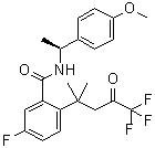 CAS 登录号：1198785-54-4, 5-氟-N-[(1S)-1-(4-甲氧基苯基)乙基]-2-(4,4,4-三氟-1,1-二甲基-3-氧代丁基)苯甲酰胺