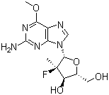 (2'R)-2'-脱氧-2'-氟-2'-甲基-6-O-甲基鸟苷分子结构 (CAS 1199809-27-2)