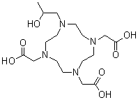 structure of CAS# 120041-08-9, 10-(2-Hydroxypropyl)-1,4,7,10-tetraazacyclododecane-1,4,7-triacetic acid