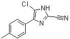 structure of CAS# 120118-14-1, 5-Chloro-4-(4-methylphenyl)-1H-imidazole-2-carbonitrile