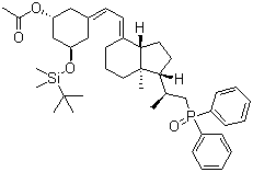 CAS # 1201795-13-2, (1R,3R,5Z)-3-[[(1,1-Dimethylethyl)dimethylsilyl]oxy]-5-[(2E)-2-[(1R,3aS,7aR)-1-[(1S)-2-(diphenylphosphinyl)-1-methylethyl]octahydro-7a-methyl-4H-inden-4-ylidene]ethylidene]cyclohexanol1 acetate