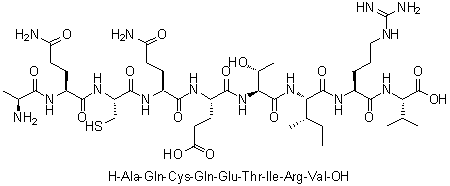 CAS # 1202039-55-1, L-Alanyl-L-glutaminyl-L-cysteinyl-L-glutaminyl-L-alpha-glutamyl-L-threonyl-L-isoleucyl-L-arginyl-L-valine