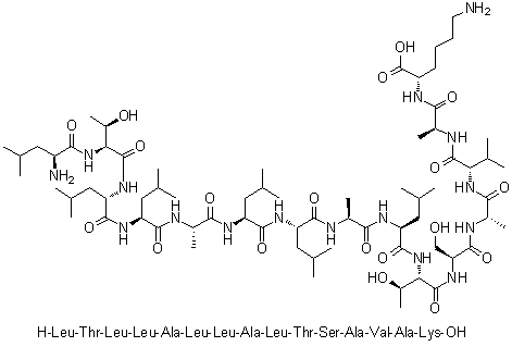 CAS # 1202039-60-8, L-Leucyl-L-threonyl-L-leucyl-L-leucyl-L-alanyl-L-leucyl-L-leucyl-L-alanyl-L-leucyl-L-threonyl-L-seryl-L-alanyl-L-valyl-L-alanyl-L-lysine