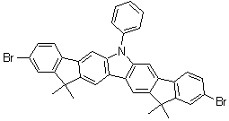 CAS # 1206688-23-4, 2,10-Dibromo-12,15-dihydro-12,12,15,15-tetramethyl-6-phenyl-6H-diindeno[1,2-b:2',1'-h]carbazole
