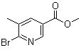 structure of CAS# 1210451-92-5, 6-Bromo-5-methyl-3-pyridinecarboxylic acid methyl ester