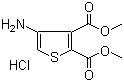 structure of CAS# 121071-71-4, Dimethyl 4-aminothiophene-2,3-dicarboxylate hydrochloride