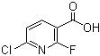 structure of CAS# 1211578-46-9, 6-Chloro-2-fluoro-3-pyridinecarboxylic acid