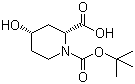 structure of CAS# 1212688-40-8, (2R,4S)-4-Hydroxypiperidine-1,2-dicarboxylic acid 1-(tert-butyl) ester