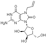 structure of CAS# 121288-39-9, 7-Allyl-8-oxoguanosine